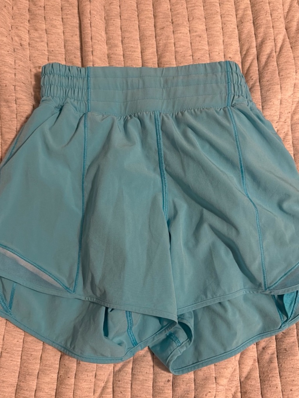 lululemon athletica Light Blue Layered Running Shorts